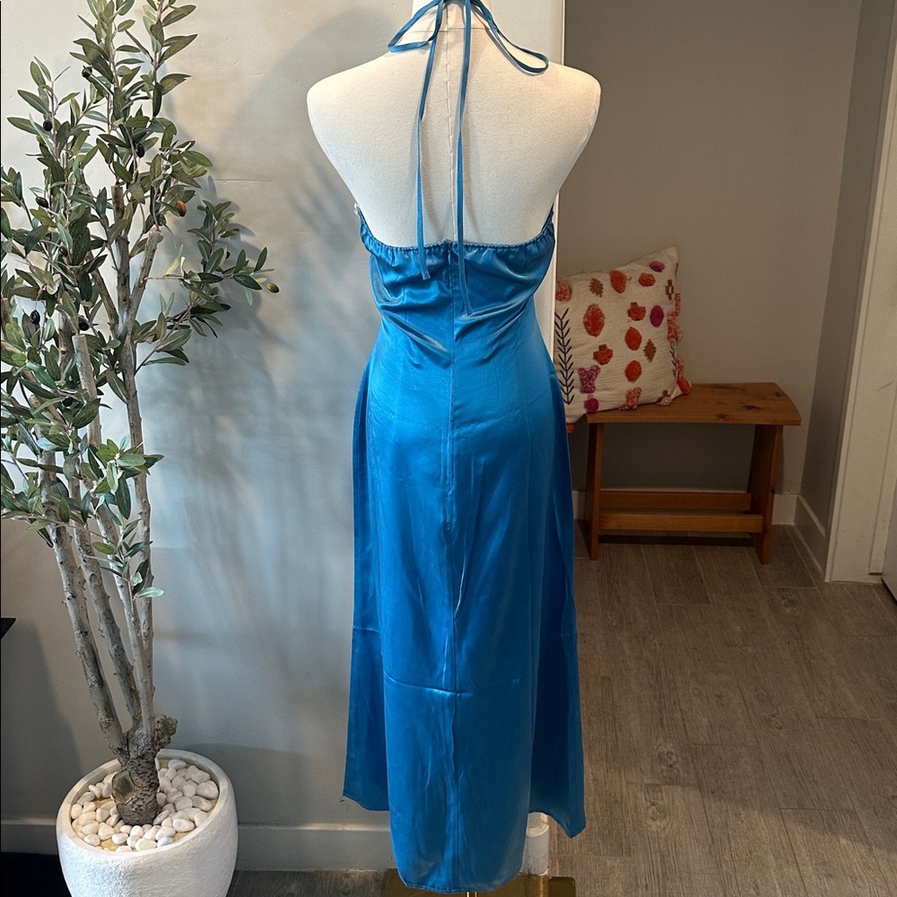 Reformation Antoni Silk Midi Keyhole Halter Dress New! - Picture 7 of 10